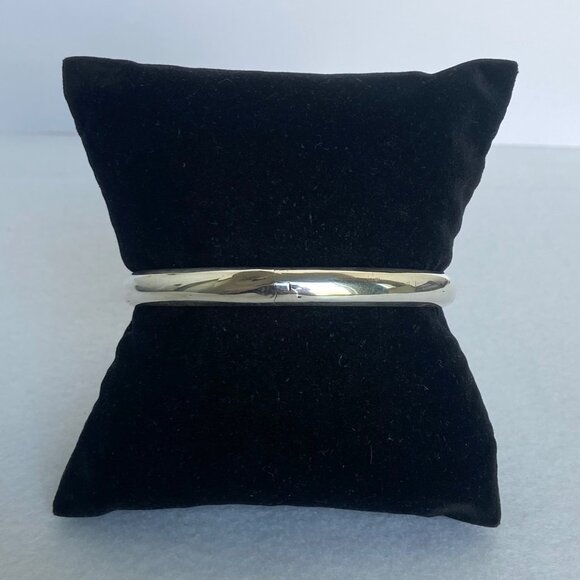 Sterling Silver 925 Polished Round Hinged Stacking Bangle Bracelet 7.25" - Picture 14 of 16